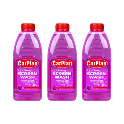 CarPlan Fragranced Car Screenwash Concentrated - 1L Cherry (Pack of 3)