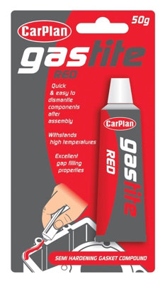 CarPlan GRG050 Gastite Gasket & Joint Compound Semi-Hardening 50gm - Red x 3