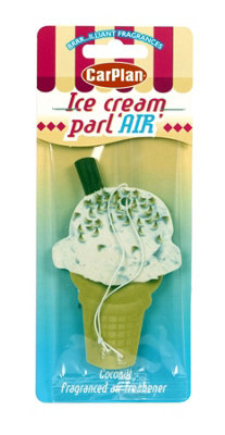 CarPlan Ice Cream Parl'AIR Air Freshener Coconut Fragrance Scent Car Home Office