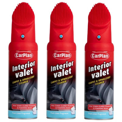 CarPlan IVC400 Interior Valet 400ml with Brush - Carpet & Upholstery Cleaner x 3
