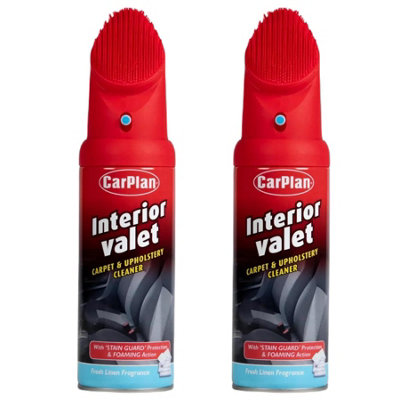 CarPlan IVC400 Interior Valet With Brush Carpet & Upholstery Cleaner 400ml x 2