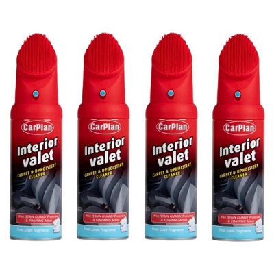 CarPlan IVC400 Interior Valet With Brush Carpet & Upholstery Cleaner 400ml x 4