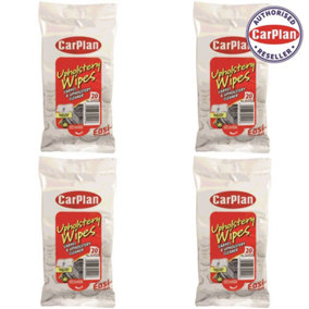 CarPlan IVP020 80x Upholstery Wipes Pouch Fabric Cleaner 20 Pieces x4 Cleaning
