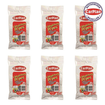 CarPlan IVP020 Upholstery Wipes Pouch Fabric Cleaner 20 x6 Interior Cleaning - 3