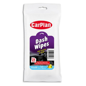 CarPlan MDW020 Matt Dash 25 Wipes Pouch Dashboard Cockpit Trim Plastic Cleaner