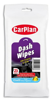 CarPlan MDW020 Matt Dash 25 Wipes Pouch Dashboard Cockpit Trim Plastic Cleaner