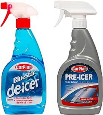 Carplan Pre Icer Spray  and De Icer Spray 500ml - Winter Car Care Kit