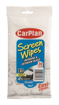 CarPlan Screen Wipes Interior & Exterior Glass x 6