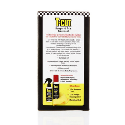 CarPlan T-Cut Car Bumper & Trim Treatment Kit - Permanent Colour Rubber x 2