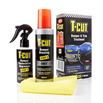 CarPlan T-Cut Car Bumper & Trim Treatment Kit - Permanent Colour Rubber x 2 - 7