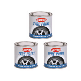 CarPlan Tyre Paint, Suitable For All Car 250ml - Pack of 3