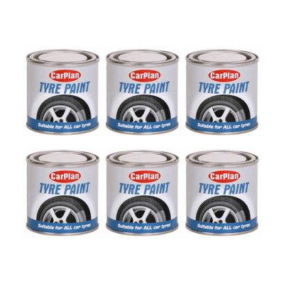 CarPlan Tyre Paint, Suitable For All Car 250ml - Pack of 6