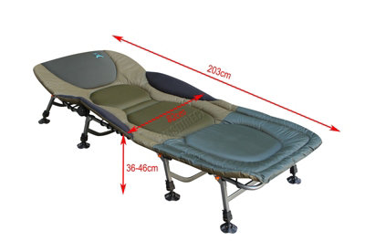 Fishing Bedchair Adjustable Reclining 6 Leg Bed Chair Large Carp