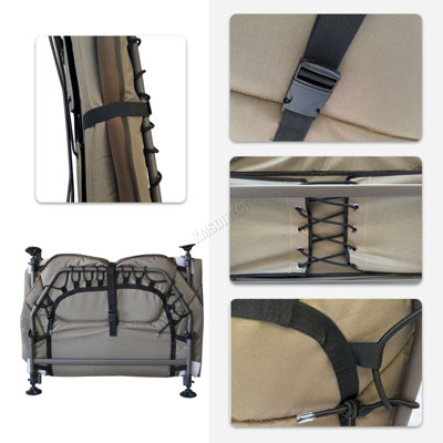 CARPZILLA Fishing Bed 8 Legs 150kg Folding Bedchair Camping Equipment 210x97cm