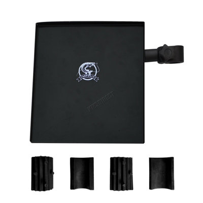 Fishing Chair Umbrella Stand Bracket - 360° Adjustable Rod Holder With Lure Tray & Flashlight Mount (Black)