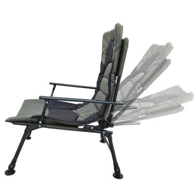 Reclining Fishing Chair, All Terrain Fishing Chair Fishing Chair Camping  Chair Heavy Duty with Adjustable Front and Rear Legs,Black Gray,Set 3