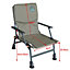 Carpzilla Outdoor Portable Folding Carp Fishing Chair Camping Heavy Duty 4 Adjustable Legs Dark Green FC-053