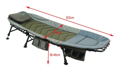CARPZILLA Portable Fishing Bed Chair - XL Camping Bed With Tackle Storage