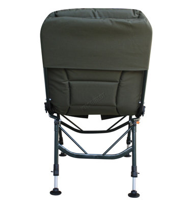 Foldable Fishing Chair With Adjustable Legs & Mud Feet - Padded Seat, Armrests, Rod Strap, Compact For Carp & Coarse Fishing-455664