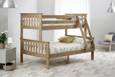 Carra Pine Triple Sleeper Bunk With Spring Mattresses