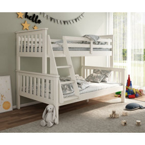 Carra White Triple Sleeper Bunk With Spring Mattresses