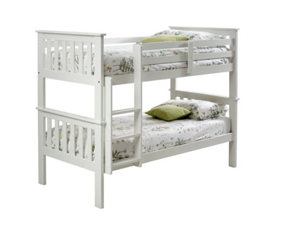 Carra White Wooden Single Bunk Bed