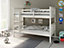 Carra White Wooden Single Bunk Bed