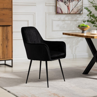 Black velvet dining chairs deals set of 2