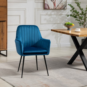 Carrara Velvet Dining Chairs - Set of 2 - Blue