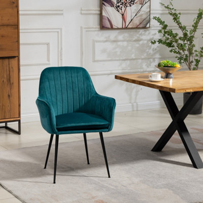 Teal velvet deals side chair