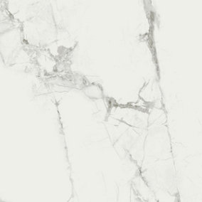 Carrara White Marble Gloss SPC Vinyl Click Flooring Tile Waterproof 610mm x 305mm