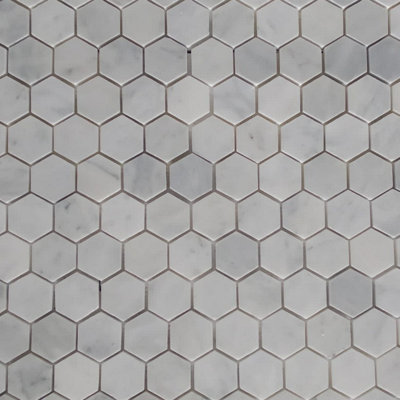 Carrara White Marble Hexagon Mosaic SAMPLE