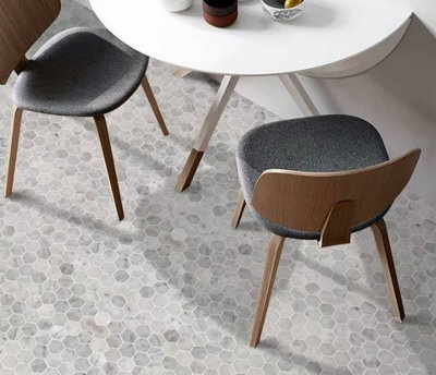 Carrara White Marble Hexagon Mosaic Tile 30.5 x 28.5cm