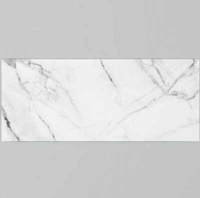Carrera Marble - Self Adhesive - Toughened Glass Bathroom Splashback 250mm x 500mm x 4mm