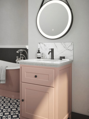 Carrera Marble - Self Adhesive - Toughened Glass Bathroom Splashback 250mm x 500mm x 4mm