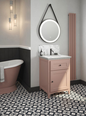 Carrera Marble - Self Adhesive - Toughened Glass Bathroom Splashback 250mm x 500mm x 4mm