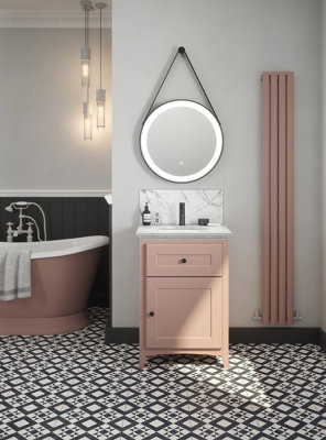 Carrera Marble - Self Adhesive - Toughened Glass Bathroom Splashback 250mm x 500mm x 4mm