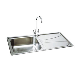 Carron Phoenix Zeta 100 1.0 Bowl Linen Finish Stainless Steel Kitchen Sink