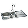 Carron Phoenix Zeta 150 1.5 Bowl Linen Finish Stainless Steel Kitchen Sink