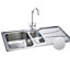 Carron Phoenix Zeta 150 1.5 Bowl Linen Finish Stainless Steel Kitchen Sink