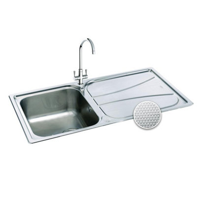 Carron Phoenix Zeta 90 1.0 Bowl Linen Finish Stainless Steel
