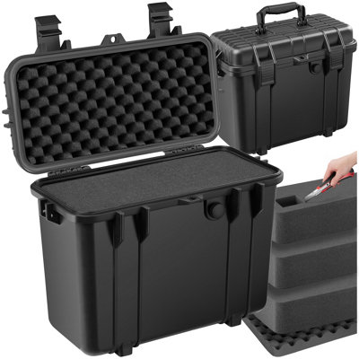 Carry Case - hard shell, thick foam inserts, waterproof 41 x 22 x 34 cm - black