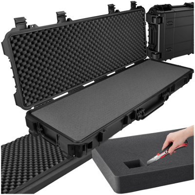 Carry Case - waterproof hard shell for drones, cameras, electronics, rifle case  - black