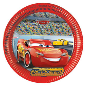 Cars 3 Paper Lightning McQueen Disposable Plates (Pack of 8) Multicoloured (One Size)
