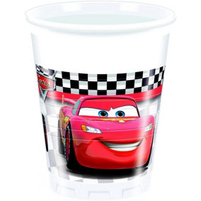 Cars Lightning McQueen Party Cup (Pack of 8) White/Red/Black (One Size)