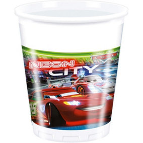 Cars Neon City Plastic Party Cup (Pack of 8) Multicoloured (One Size)