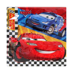 Cars Racing Sports Network Character Napkins (Pack of 20) Multicoloured (One Size)