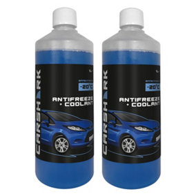 CARSHARK Antifreeze and Coolant 2 x 1 Litre Effective down to -20 - Ready to use