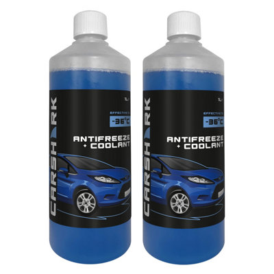 CARSHARK Antifreeze and Coolant 2 x 1 Litre Effective down to -36 - Ready to use