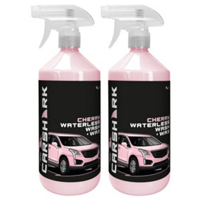 CARSHARK Waterless Wash & Wax - 2 x 1 Litre with Carnauba Wax - Multi Pack